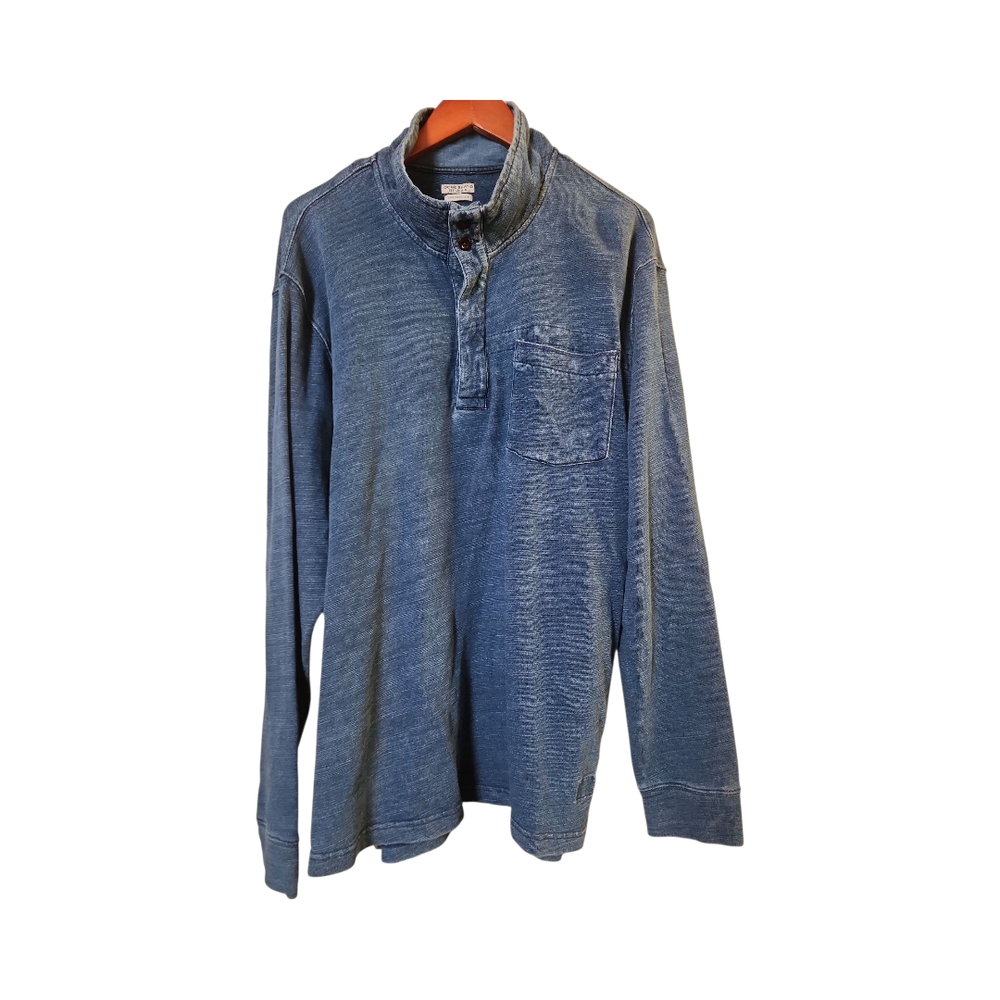 Oobe Hatteras Pullover Blue Long Sleeve Henley